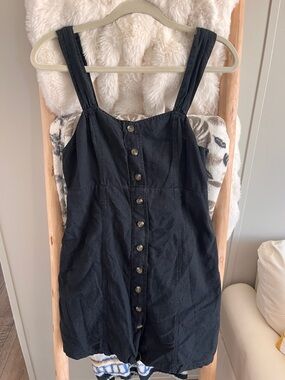 American Eagle Outfitters Black Button-Front Mini Dress